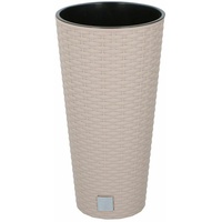 Blumentopf Ø20x39cm Mocca Kunststoff Rattan Optik Balkon Pflanztopf