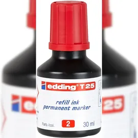 edding Nachfülltinte T 25 30 ml Rot Packung mit 10 Stück