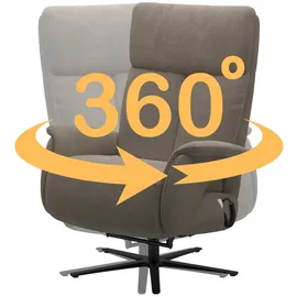 sit&more TV-Sessel Triple Seven Xtra large Polyester 86 x 111 x 86 cm grau mit Kopfteil- & Drehfunktion