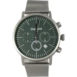 Gigandet Armbanduhr Multifunktion Herren Damen Edelstahl Silber Grün G22-008 - Silber/Grün