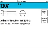 Hörger & Geßler Zylinderschraube ISO 1207 Schlitz M3 x 40 A4 500 Stück