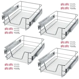 Tectake tectake® Teleskopschublade, verchromt, verstellbare Breite, einfache Montage