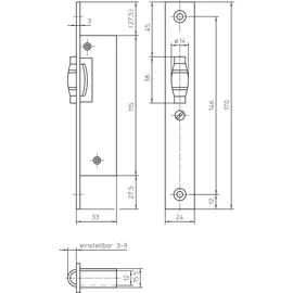 KFV PT-Einst-pendeltürschl Ausführung 24kt Farbe DL/DR