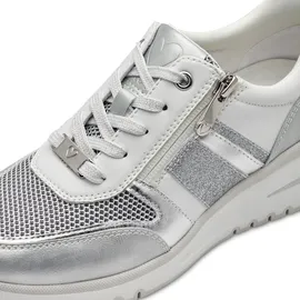Marco Tozzi Damen Sneaker flach mit Reißverschluss Chunky-Sohle, Weiß (White Comb), 41