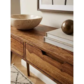 KADIMA DESIGN Rustikaler Konsolentisch 90x36x76 cm braun