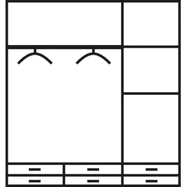 Priess Drehtürenschrank 140 x 193 x 56 cm Lila/Weiß