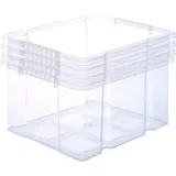 BigDean 4x Stabile Kunststoffbox Eurobox (Dreh Stapelbar) 44x35x24cm passt in Kastenregale Drehstapelbox Stapelbox Lagerkiste ohne Deckel
