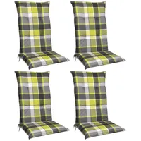 Beautissu 4er Set Hochlehner Auflage Sunny 100x50x6cm Grün