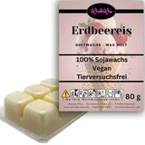 WonderWax Duftwachs Wax Melts für Duftlampe, 6 Würfel Duftmelt Wachsmelt Sojawachs Duftwachswürfel für Raumdüfte, Wachs mit Duftöl Indoor Melts Duftwachs für Aromalampe Erdbeereis