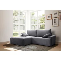 Ecksofa EXXPO - SOFA FASHION "Orinoko, aktuelles Design und hoher Sitzkomfort, L-Form", grau, B:240cm H:92cm T:177cm, Sofas, inkl. Bettfunktion und Bettkasten, schöne Farben im angesagten Cord