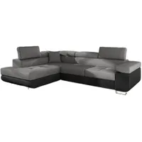 Luxusbetten24 Schlafsofa Designer Sofa Tervi, mit Schlaf- und Klapptfunktion grau|schwarz