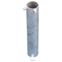 Schake Bodenhülse für Rohrpfosten Ø76mm + zwei seitlichen Verschraubungen, Länge: 400mm, feuerverzinkt