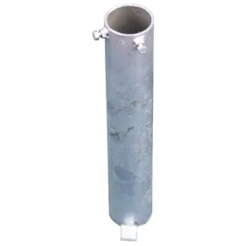 Schake Bodenhülse für Rohrpfosten Ø76mm + zwei seitlichen Verschraubungen, Länge: 400mm, feuerverzinkt