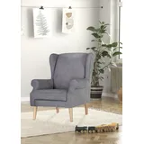 GUTMANN FACTORY Ohrensessel GUTMANN FACTORY, grau (grau, grün), B:82cm H:95cm T:85cm, 100% Polyester, Sessel