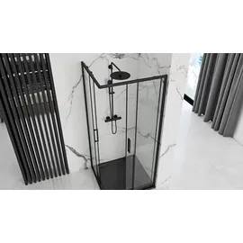 REA Punto Duschkabine 90 x 190 cm rechts Schwarz Sicherheitsglas