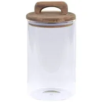 Chic Antique Aufbewahrungsglas mit Deckel aus Akazienholz, in klar