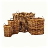 LebensWohnArt Dekokorb Dickes CL Rattan Korb CESTINO natural ca.45xH55cm Griffe Pflanzkorb