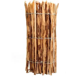 H4L Staketenzaun Holzzaun 100cm Höhe, Haselnuss, Zaun 5m Länge, Gartenzaun, 4-6cm Lattenabstand,