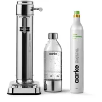Aarke Carbonator 3, Premium Wassersprudler, Edelstahl Finish + Aarke 60L CO2-Zylinder, 100% erneuerbares CO2