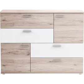 Forte Skive 124,9 x 95,9 x 41,3 cm Sandeiche / Weiß