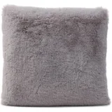 Gözze - Quadratisches Zierkissen, Kunstfellbezug, 100% Polyester, 40 x 40 cm - Silber