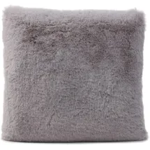 Gözze - Quadratisches Zierkissen, Kunstfellbezug, 100% Polyester, 40 x 40 cm - Silber