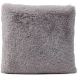 Gözze - Quadratisches Zierkissen, Kunstfellbezug, 100% Polyester, 40 x 40 cm - Silber
