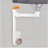 SO-Tech Raumsparsiphon mit Revisionsöffnung u. Geräteanschluss, 40-50 mm, weiß, Raumsparsiphon, Ablaufgarnitur für Küche und Bad