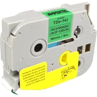 Ampertec P-Touch Band kompatibel zu TZe-741 schwarz auf grün
