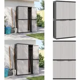 Vidaxl - Gartenschrank Grau und Schwarz 97x37x165 cm pp - Gartenschrank - Außenaufbewahrung - Werkzeugschrank - Stauraum - Wetterfest - Home & Living