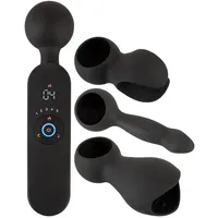 Couples Choice Massagestab „wand vibrator with 3 Attachments“ mit 3 Aufsätzen, schwarz