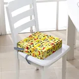 Chickwin Sitzerhöhung Stühl Kind ab 4-12 Jahre, Sitzerhöhung Stühle Kind für den Tisch Waschbar Rutschfester Sitzkissen Stuhlerhöhung mit 2 Sicherheits Schnalle (Bagger 4,40 * 40 * 10cm)
