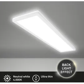 Briloner - LED Deckenlampe 98cm mit indirektem Licht, flach, neutralweißes Licht, Lampe, Deckenleuchte, Wohnzimmerlampe, LED Panel, Küchenlampe, Deckenbeleuchtung, 98x20x3 cm, Backlight