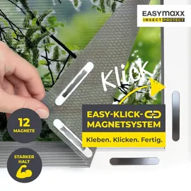 EasyMaxx Fliegengitter mit Pollenschutz 150 x 130 cm Grau