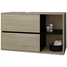 ML-Design Waschbeckenunterschrank hängend 2 Schubladen 100 x 60 x 45,5 cm Braun/Schwarz