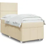 Maison Exclusive - Boxspringbett mit Matratze Creme 90x190 cm Stoff - Creme