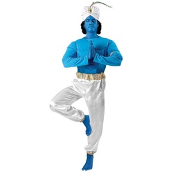 Metamorph Kostüm Flaschengeist, Witziges Dschinni Kostüm für Herren blau M