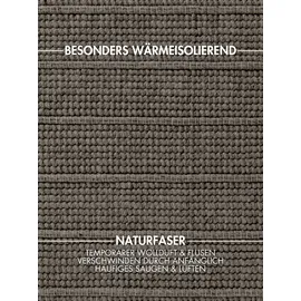 Ted Baker Parker auch als Läufer", braun grau, B:200cm H:7mm L:300cm, Wolle, Teppiche, Wolle, Natur, handgewebt, Wohnzimmer, Schlafzimmer, Boho, Skandi