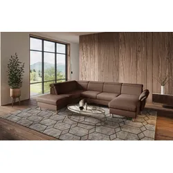 Wohnlandschaft HOME AFFAIRE "Calypso U-Form", braun, B:334cm H:85cm T:227cm, 100%Polyester, Sofas, wahlweise mit motorischer Relaxfunktion