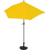 MCW Sonnenschirm Lorca Halbrund 2,7m UV 50+ 270cm Gelb mit Ständer
