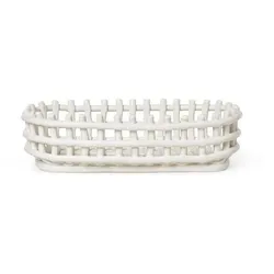 ferm LIVING - Ceramic Aufbewahrung Oval Off-White