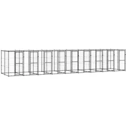 Outdoor-Hundezwinger Stahl mit Überdachung 21,78 m2