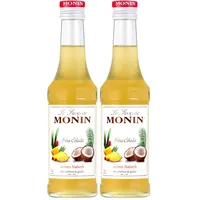Monin Sirup Pina Colada (1 x 0,25 l) – Ananas Kokos Sirup für Cocktails, Mocktails & Limonade – Tropischer Getränkesirup für Sommerdrinks & Desserts (Packung mit 2)
