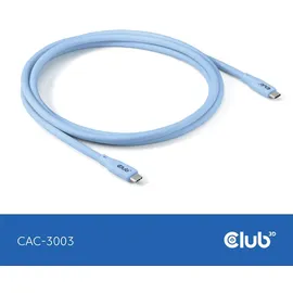 Club 3D USB Typ-C zu Typ-C Kabel 20 Gbps 240W 4K60Hz 2m blau