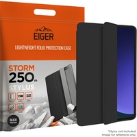 Eiger Folio-Case mit Stylus-Halterung schwarz Eiger Storm 250m Stylus Case Black (Galaxy Tab S9 FE+, Galaxy Tab S9+), Tablet Hülle, Schwarz