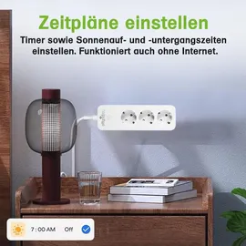 Offgridtec Smarte 3-fach Steckdosenleiste mit Smart Life- oder Tuya-App 1,8m Kabel