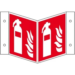 Schild I Brandschutz-Nasenschild Feuerlöscher, Kunststoff, 200x200mm, ASR A1.3, DIN EN ISO 7010 F001