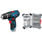 Bosch Professional 12V System Akku Schlagbohrschrauber GSB 12V-15 (ohne Akku/Ladegerät) + 35x Extra Hard Schrauberbit‐ und CYL-3 Bohrer-Set, 35‐tlg. (197 x 110,5 mm, Professional Zubehör)