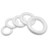 Glorex  6 3803 833 Halbring aus Styropor Rückseite flach Weiß Durchmesser 30 cm
