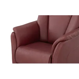 Hukla Relaxsessel Pascal Leder 77 x 115 x 90 cm Rot elektrisch, drehbar